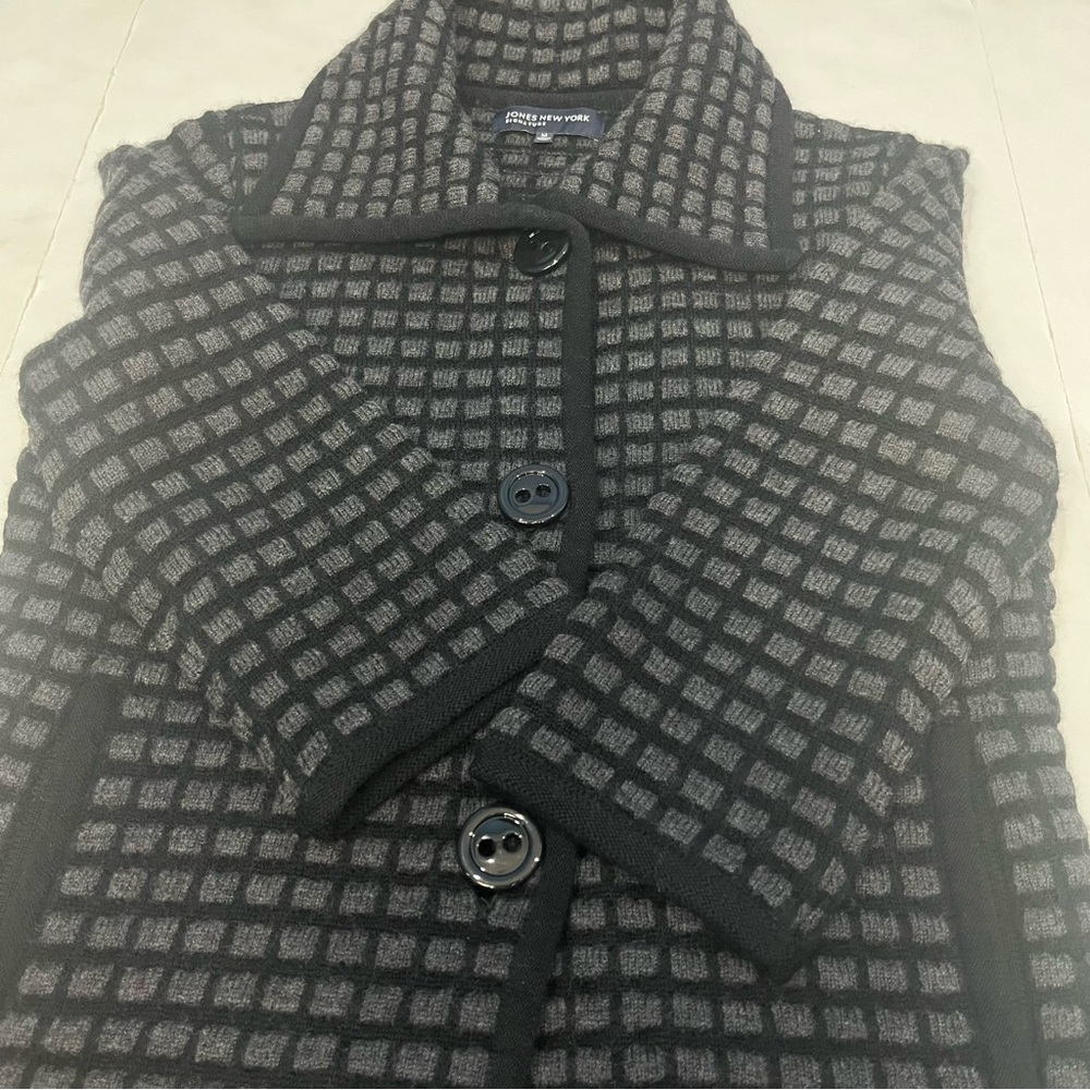 Jones New York Signature Merino Wool Chunky Button Up Cardigan Women Sz Medium - Picture 13 of 16
